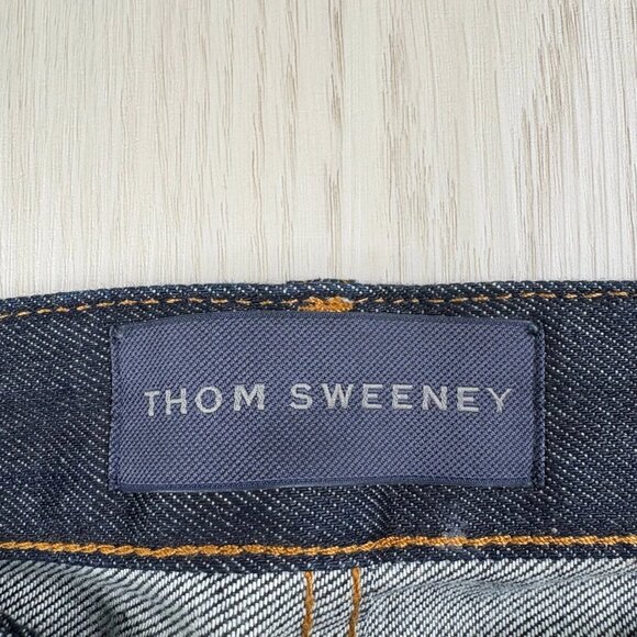 Thom Sweeney Mens Blue Candiani Denim Stretch Straight Leg Jeans Size 31/32 - Picture 7 of 12